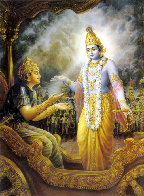 Krishna belehrt Arjuna