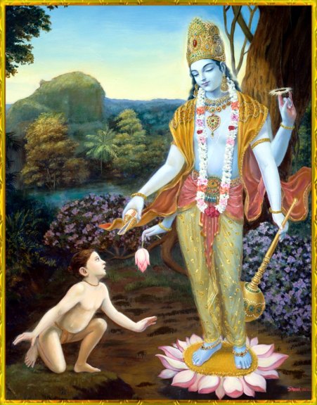 Dhruva verehrt Vishnu